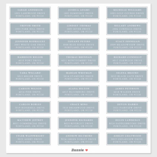 Dusty Blue | Étiquettes de adresse individuels (Feuille)