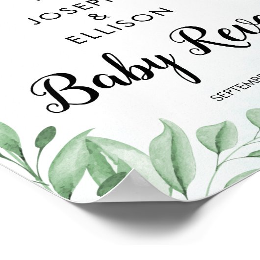 Dusty Blue Eucalyptus Gender onthulling Welkom Poster (Hoek)