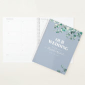 Dusty Blue Eucalyptus Green Planning MARIAGE (Devant avec enveloppe)