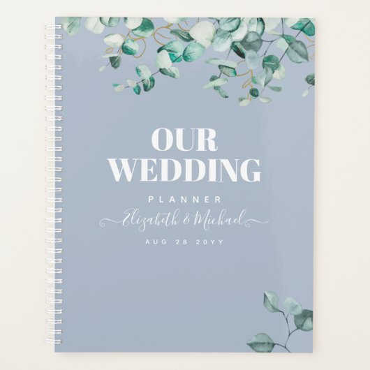 Dusty Blue Eucalyptus Green Planning MARIAGE (Devant)