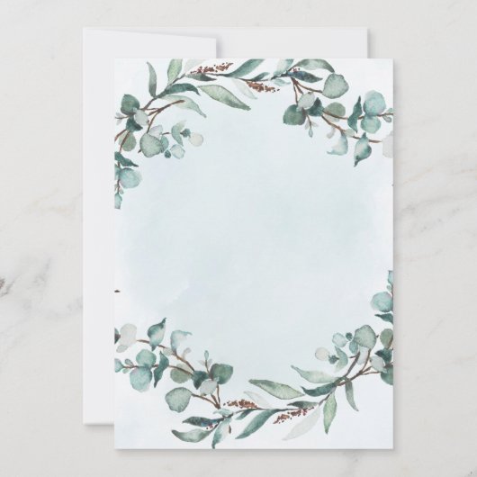 Dusty Blue Eucalyptus Greenery Couples Shower (Achterkant)