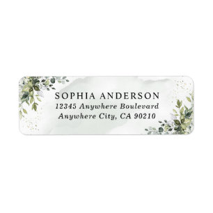 Dusty Blue Eucalyptus Greenery Succulent Wedding Etiket