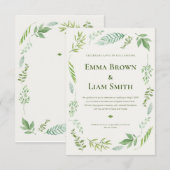Dusty Blue Eucalyptus Greenery Succulent Wedding I Bedankkaart (Voorkant / Achterkant)