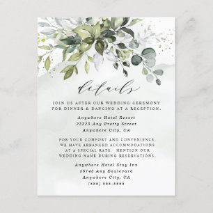 Dusty Blue Eucalyptus Greenery Succulent Wedding Informatiekaartje