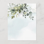 Dusty Blue Eucalyptus Greenery Succulent Wedding Informatiekaartje (Achterkant)