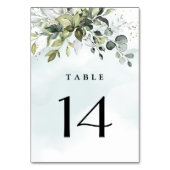 Dusty Blue Eucalyptus Greenery Succulent Wedding Kaart (Achterkant)