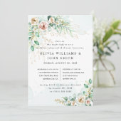 Dusty Blue Eucalyptus Greenery Succulent Wedding Kaart (Staand voorkant)