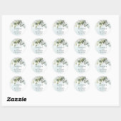 Dusty Blue Eucalyptus Greenery Succulent Wedding Ronde Sticker (Vel)