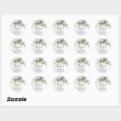 Dusty Blue Eucalyptus Greenery Succulent Wedding Ronde Sticker (Vel)