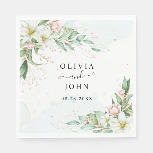 Dusty Blue Eucalyptus Greenery Succulent Wedding Servet (Voorkant)