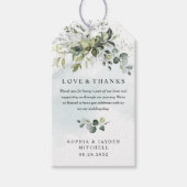 Dusty Blue Eucalyptus Greenery Weddenschap Cadeaulabel (Voorkant)