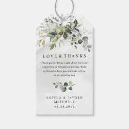 Dusty Blue Eucalyptus Greenery Weddenschap Cadeaulabel