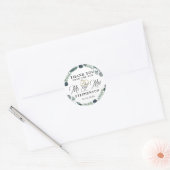 Dusty Blue Eucalyptus Greenery Weddenschap Ronde Sticker (Envelop)