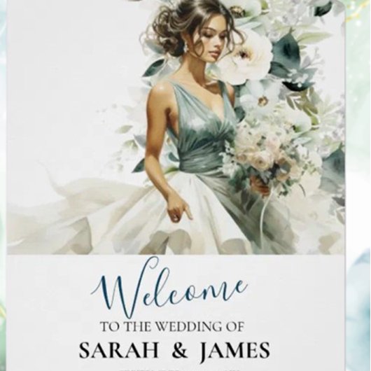Dusty Blue Eucalyptus Greenery Wedding Perfect Poster