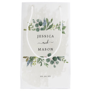 Dusty Blue Eucalyptus Hotel Wedding Gift Bag Klein Cadeauzakje