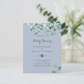 Dusty Blue Eucalyptus Invitations de BABY SHOWER v (Debout devant)