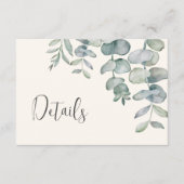 Dusty Blue Eucalyptus QR Code Trouwgegevens Informatiekaartje (Voorkant)