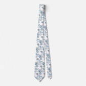 Dusty Blue Eucalyptus Sprigs White Wedding Stropdas (Voorkant)