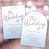 Dusty Blue Faire-part de mariage photo Code QR