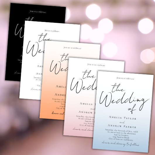 Dusty Blue Faire-part de mariage photo Code QR