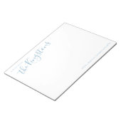 Dusty Blue Family Name Script Notitieblok (Schuin)
