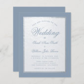 Dusty Blue Faux Silver Budget Weddenschap (Voorkant / Achterkant)