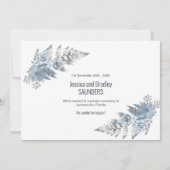 Dusty Blue Fern Leaf Wedding Announding Aankondiging (Voorkant)