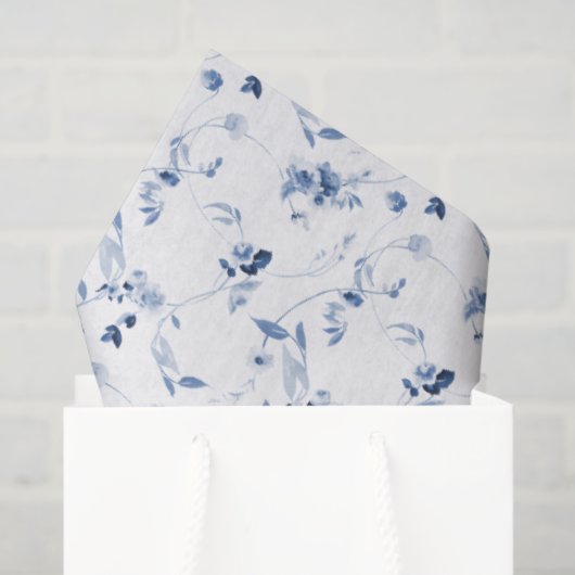 Dusty Blue Fine Art Floral Gift Tissuepapier (Cadeauzakje)