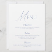 Dusty Blue Fine Art Wedding Menu Card (Devant)