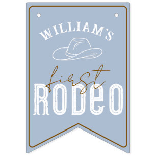 Dusty Blue First Rodeo Photo Banner – Western 1e