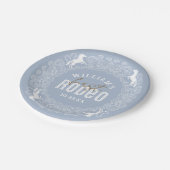 Dusty Blue First Rodeo Verjaardagspapier Borden – Papieren Bordje (Gekanteld)