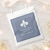 Dusty Blue Fleur de Lis Wedding Favor Bags Bedankzakje (Geknipt)
