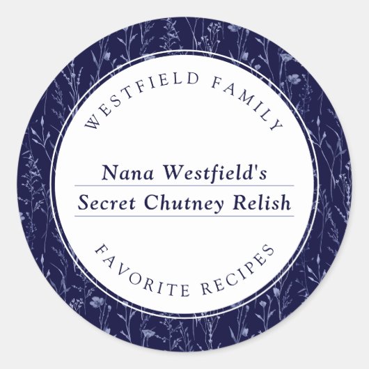 Dusty Blue Fleur sauvage Famille Recette Étiquette (Devant)