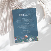 Dusty Blue Fleur sauvage Mariage Détails Carte