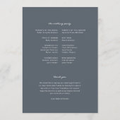 Dusty Blue Fleur sauvage Wedding Programme (Dos)