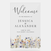 Dusty Blue Fleurs sauvages 24x36 Mariage Bienvenue (Recto)