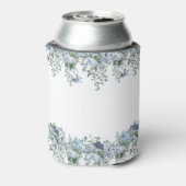 Dusty Blue Floral 21st Verjaardag Custom Blikjeskoeler (Blikje Achterkant)