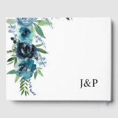 Dusty Blue Floral 2 Gastenboek (Achterkant)