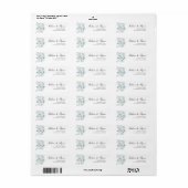 dusty blue floral address label (Full Sheet)