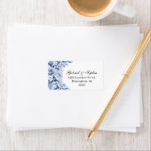 Dusty Blue Floral Address Label (Insitu)