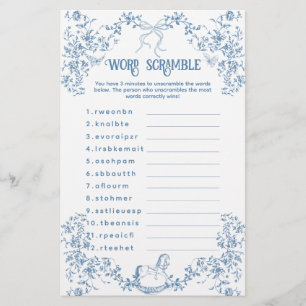 Dusty Blue Floral Baby Scramble Game