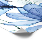 Dusty Blue Floral Bevestiging Welkomstbord Poster (Hoek)