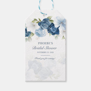 Dusty Blue Floral Bloom Eucalyptus Succulent Cadeaulabel