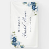 Dusty Blue Floral Bloom Script Vrijgezellenfeest Spandoek (Verticaal)