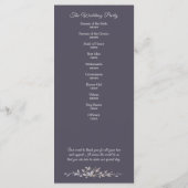 Dusty Blue Floral Botanical Wedding Programma (Achterkant)