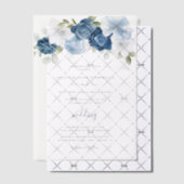 Dusty Blue Floral Botanical Wedding Vellum Uitnodigingen (Offset (Uitnodiging))