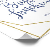 Dusty Blue Floral Bridal Affiche de bienvenue de d (Coin)