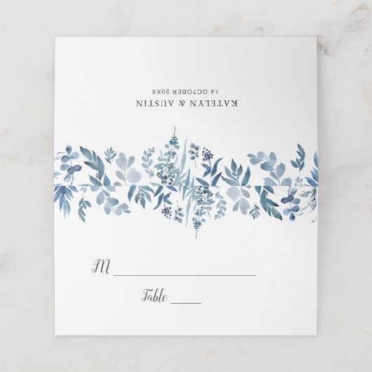 Dusty blue floral bruiloft (Buitenkant ongevouwen)