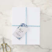 dusty blue floral bruiloft cadeaulabel (Met Touw)