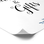 dusty blue floral bruiloft en cadeaubord poster (Hoek)
